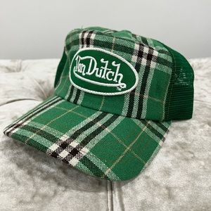 Von Dutch Vintage Y2K Trucker/Baseball Hat
Green/Black/White Plaid Pttn NWOT